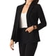 thumbnail image 4 of Blazer de Negocios INSPIRE CHIC para Mujer, Chaqueta de Oficina de Manga Larga Casual Abierta, S Negro, 4 of 6