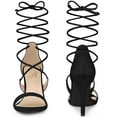 thumbnail image 2 of Unique Bargains Women's Stiletto High Heel Lace Up Sandals, 2 of 6