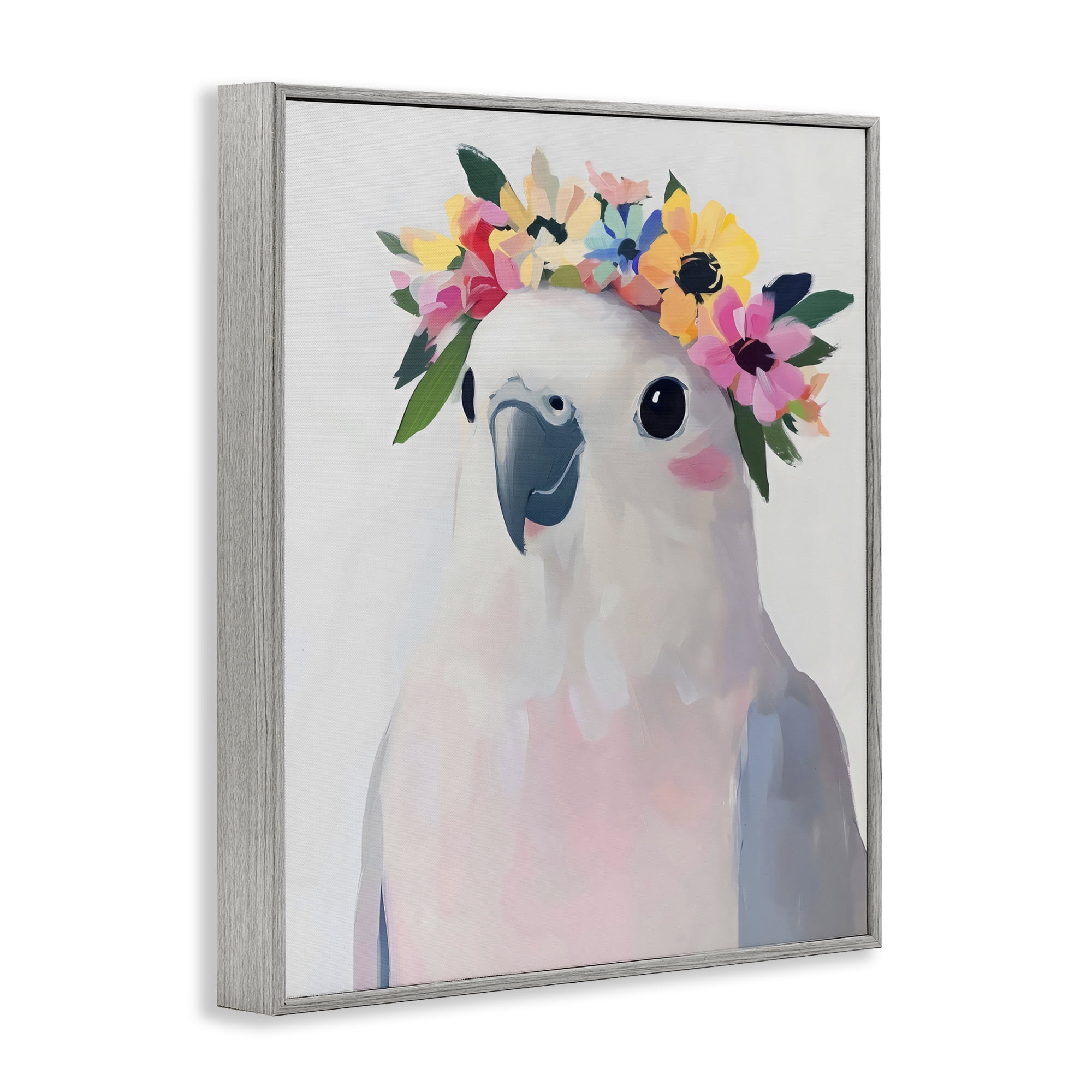 Stupell Industries Flower Crown Dove Gray Framed Giclee Art, design by The Prints Vibe