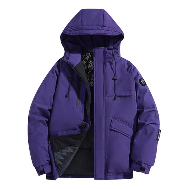 Veste Imperméable pour Homme Épaisse à Manches Longues à Capuche Chaude Décontractée Extérieur Usage Quotidien Nylon Spandex