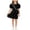 Black, variant on THDHVS Girls Summer Dress,Girls Textured Ribbed Knit Dress Puff Short Sleeve Round Neck Matching Crossbody Bag Summer Princess,Dresses for Girls 8-9 Years