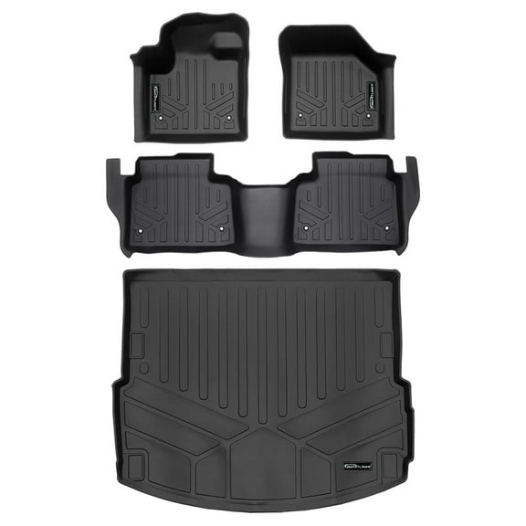 SMARTLINER All Weather Protection Custom Fit Black 2 Row Floor Mats and Cargo Liner Set Compatible With 2020-2023 Land Rover Discovery Sport (Only Fits 5 Passenger Models)
