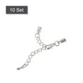 thumbnail image 3 of Unique Bargains 10Sets 3mm Leather Cord End Caps with Lobster Clasps & Extender Chain for DIY, Rhodium Tone, 3 of 7