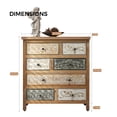 thumbnail image 2 of 25.2" Vintage Tall Storage Cabinet, Rustic Multicolor Carved Wood Cabinet with 7 Drawers, Farmhouse Accent Furniture for Living Room, Dining Room, Hallway, 2 of 7