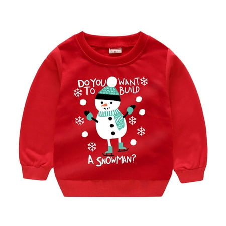 

FRSASU Kids Clothes Clearance Children S Print Pullover Boys and Girls Sweater Santa Claus Children S Jacket Long Sleeve Sweatshirt