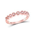 thumbnail image 2 of 14kt Rose Gold Womens Round Diamond Heart Stackable Band Ring 1/10 Cttw, 2 of 2
