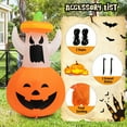 thumbnail image 3 of Costway 4FT Halloween Inflatable Decoration Blow-up Ghost w/Hat & Pumpkin Lantern, 3 of 8