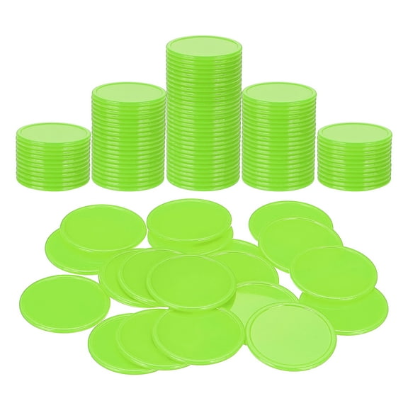 Uxcell 100 Pack Plastic Poker Chips, 1.5 Inch Learning Counters Counting Counters Disks Markers Opaque Game Tokens for Game Play Math Counting, Green