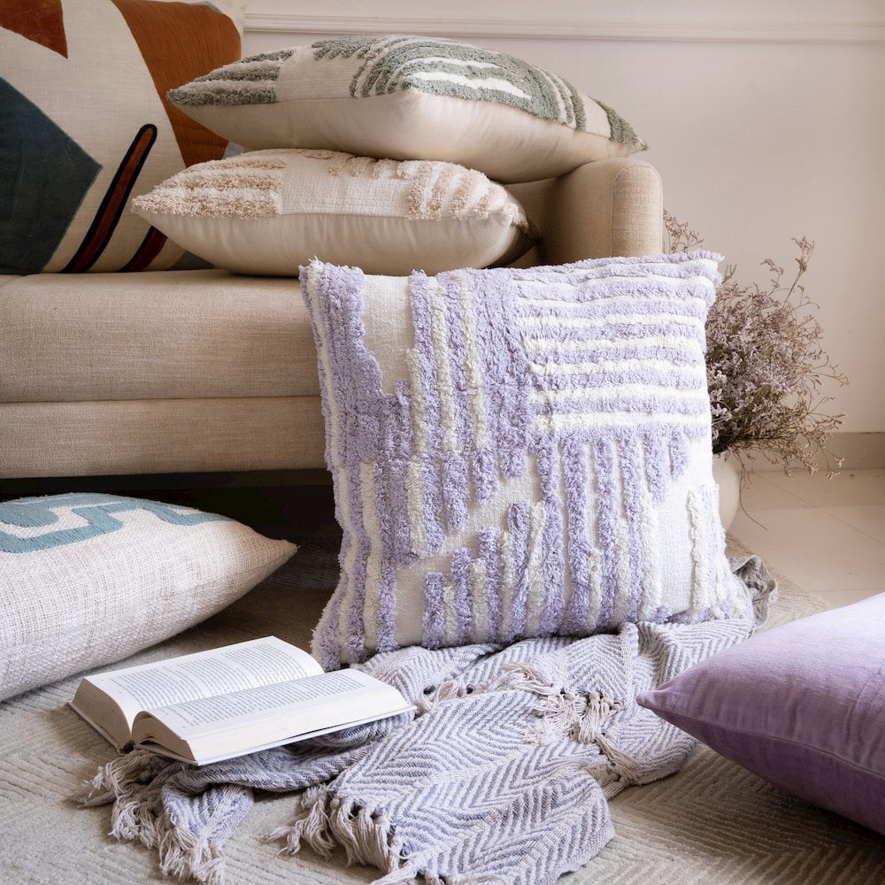 Ox Bay Geometric Shag Decorative Throw Pillow by Stacy Garcia, 22" x 22"
