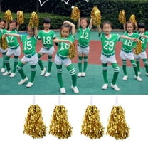 Worgeous 10 Pcs Golden Plastic Cheerleading Pom Poms with Handle for Sport Cheering 25g