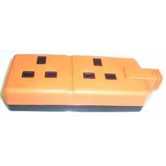 PERMAPLUG - 2 Gang Heavy Duty Rubber Trailing Socket, Orange