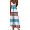thumbnail image 3 of Sentmoon Robe Maxi Grande Taille Sans Manches 2025 à Col en V Robe pour Femmes à Blocs de Couleur à Bretelles Spaghetti Combinaisons pour Femmes Chic d'Été Tendance pour Brunch de Fin de Semaine TTTG, 3 of 6
