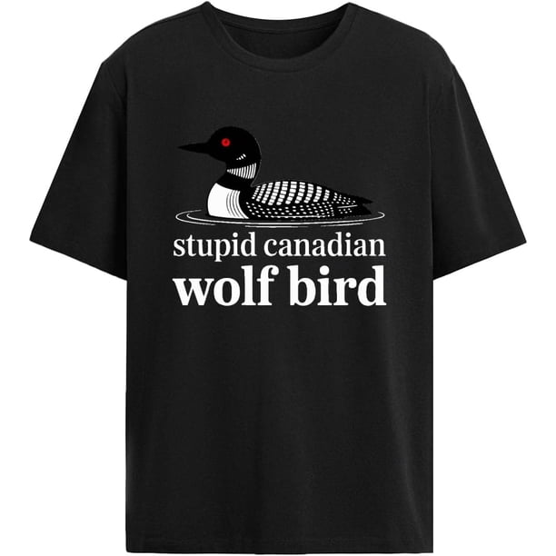 Camisetas divertidas con el pájaro lobo canadiense para mujer