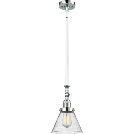 

Polished Chrome Tone Mini Pendants 8 Wide Seedy Glass Steel/Cast Brass Medium Base LED 1 Light Fixture