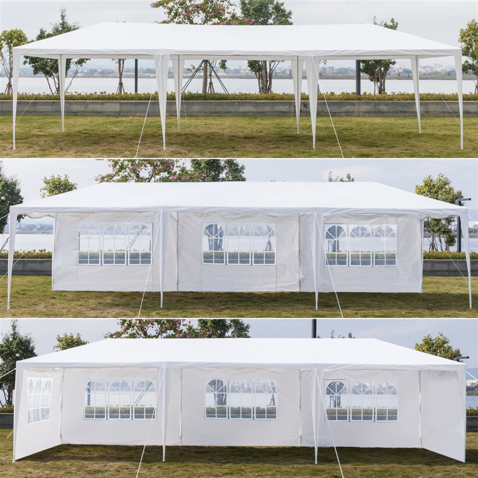 Kepooman 3 x 9m Canopy, Portable Folding Instant Canopy Tent, Outdoor Canopies, White, Five Sides Kepooman 3 x 9m Canopy, Portable Folding Instant Canopy Tent, Outdoor Canopies, White, Five Sides