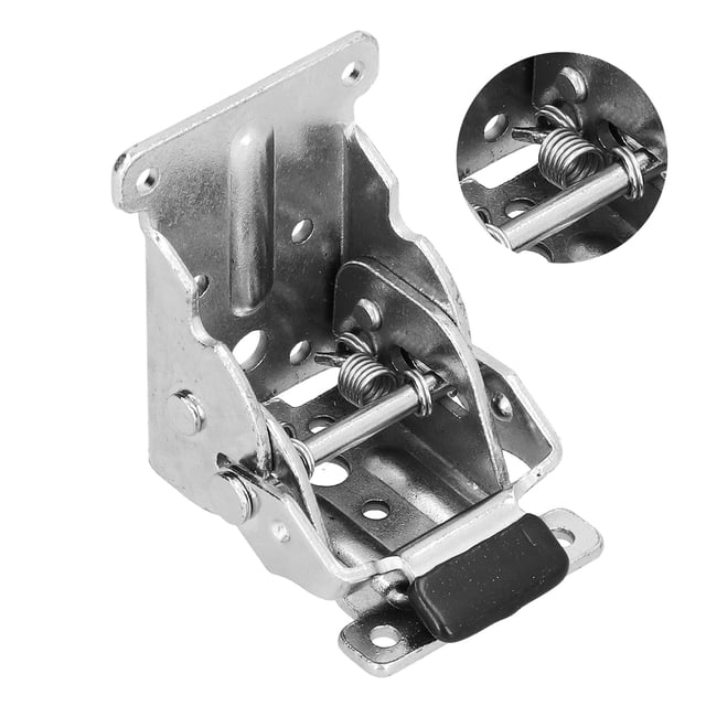 "Space-Saving 90° Self-Locking Aluminum Hinge for Foldable Furniture - Durable 120° Rotation Table Leg & Cabinet Hardware (Silver)"
