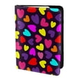 thumbnail image 2 of Rateoe Colorful Hearts Pattern Passport Holder Wallet Leather Mulit-purpose Travel Wallet Credit Cards Case ,Passport Cover for Women Men-6.5 in, 2 of 5