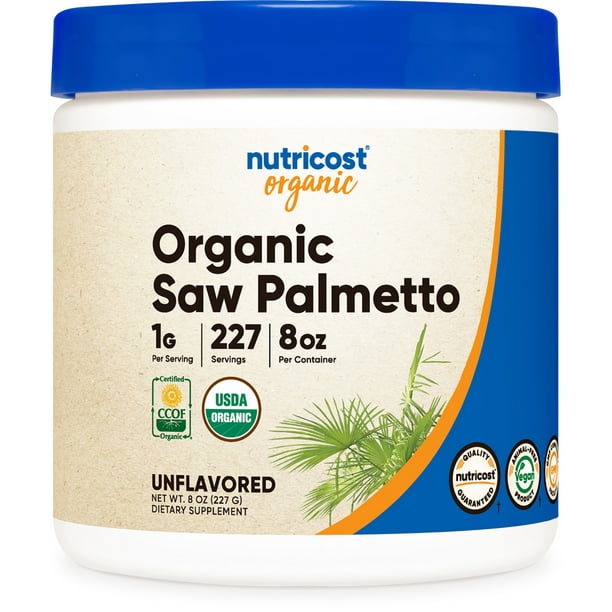 Nutricost Organic Saw Palmetto Powder 8 oz Certified USDA Organic Saw