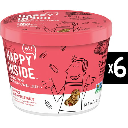 HI! Happy Inside Breakfast Cereal, Simply StrawberryÂ with Prebiotics, Probiotics and Fiber for Digestive Wellness,Â Non-GMO,Â 6