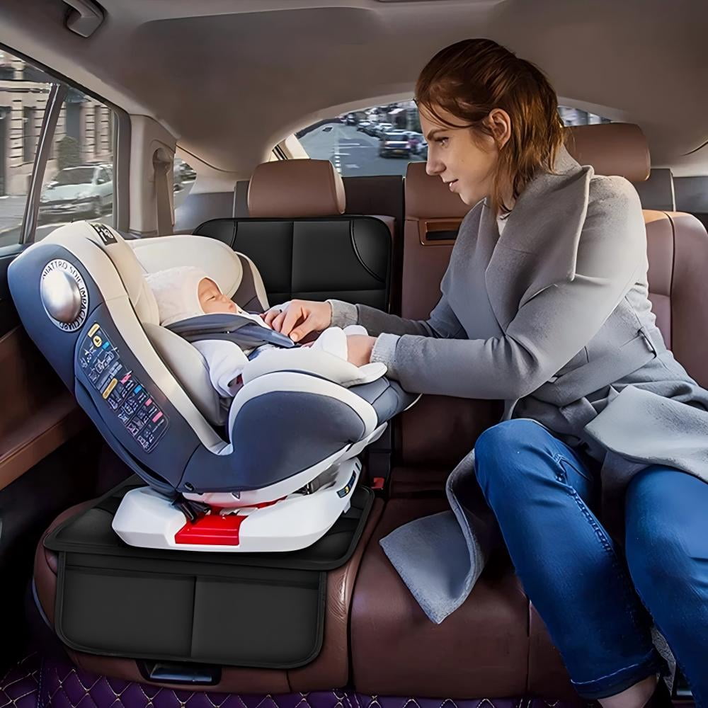 Byseng Car Seat Protector 2 Pack, Durable 600D Fabric Waterproof Car Seat Cover for Child Car Seat with Thick Pad Non-Slip Backing