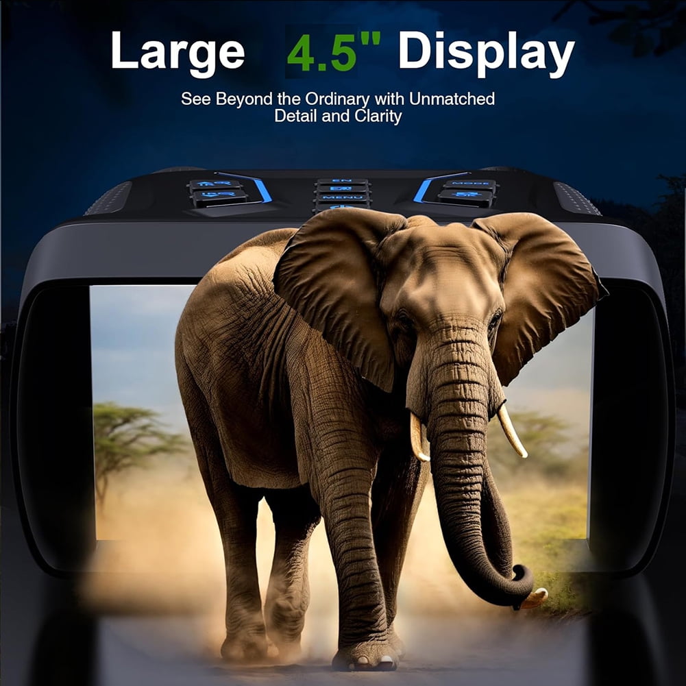 Night Vision Goggles 4K Night Vision Binoculars with 32GB Memory Card,8X Digital Zoom,4.5'' HD Screen for Camping Farm & Security