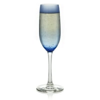 Libbey Vina Blue Champagne Flute Glasses, Set of 6 by Libbey