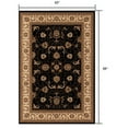 thumbnail image 2 of 5â€™ x 8â€™ Black and Tan Floral Vines Area Rug, 2 of 8