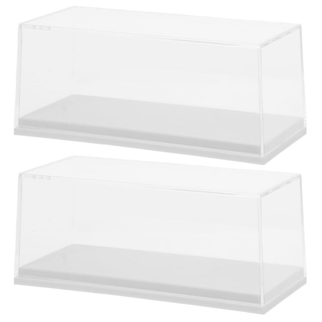 KAKOWELY model car garage display 2PCS Clear Acrylic Display Case for 1 64 Model Car Acrylic Display Box with Base Model Display Case Display Stands for Collectibles Toy Car Storage