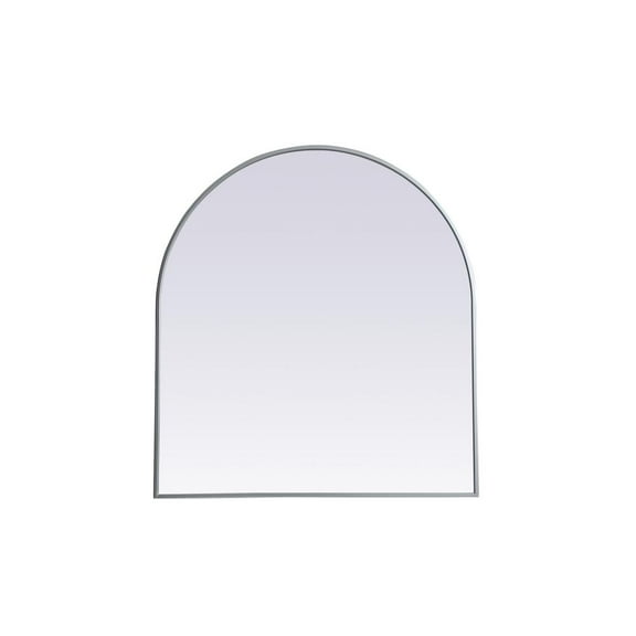 Elegant Decor Metal Frame Arch Mirror 33x36 Inch in Silver
