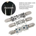 thumbnail image 4 of 3 Pack Hollow Shiny Floral Cardigan Clips Collar Clips for Women Sweater Shirt Shawl Cardigan Bound Buckle Cape Clips Wom, 4 of 9