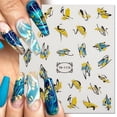 thumbnail image 3 of Línea de onda dorada 3D pegatina de uñas mármol azul geometría abstracta arte de uñas deslizadores calcomanías de revestimiento francés plateado decoraciones de manicura, 3 of 4
