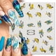 thumbnail image 3 of Línea de onda dorada 3D pegatina de uñas mármol azul geometría abstracta arte de uñas deslizadores calcomanías de revestimiento francés plateado decoraciones de manicura, 3 of 4