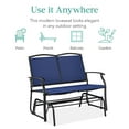 thumbnail image 6 of Best Choice Products 2-Person Outdoor Swing Glider, Steel Patio Loveseat, Bench Rocker w/ Armrests - Navy/Black, 6 of 8