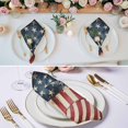 thumbnail image 3 of American Flag Cloth Napkins, Retro Blue Star Red Striped USA Flag Washable and Reusable Dinner Napkins Set of 2, Table Napkin for Kitchen Party Birthday Wedding Hotel Housewarming 20"x20", 3 of 9
