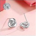 thumbnail image 4 of Pendientes de aro Yashi de plata 925 con circonita cúbica color blanco, 4 of 5