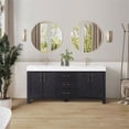 thumbnail image 2 of Leon 72" Double Bathroom Vanity in Fir Wood Black w/Lightning White top&Mirror, 2 of 18