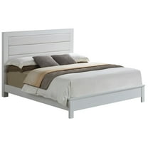 Burlington White Upholstered Queen Panel Bed