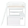 thumbnail image 6 of Full Wood Loft Bed with Ladder and Guard Rail, Loft Bed with Storage Shelves and Drawer, Loft Full Bed with Desk for Teenagers, Multiple Functions Bed for Girls Boys(White), 6 of 8