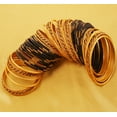 thumbnail image 2 of Sunsoul by Touchstone Indian Bollywood Glamorous Fashion Wrist Enhancing Shimmering Golden Glitters Textured Black Color Designer Jewelry Bracelets Bangle Chura. Set Of 48 In Gold Tone For Women., 2 of 4