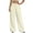 Beige, variant on Women's Plain Cotton Linen Wide Leg Pants with Drawstring Waist and Pockets, Loose Comfy for Daily Commute Yellow L