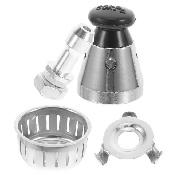 unbranded 1 Set Universal Cooker Jigger Valve Replacement Safe Regulator Weight Pressure Control Anti-Blocking Cover And Bracket Silver