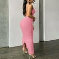 thumbnail image 5 of WTOBBY Women's Sexy Bodycon Tank Sleeveless Long Dress for Party Club Beach Sun with Stretchy Fabric for Nighttime Events,PinkL, 5 of 5