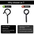 thumbnail image 3 of 12 Crochets à Vis Noirs - Crochets de Plafond Portants pour Usage Intérieur et Extérieur, 3 of 6