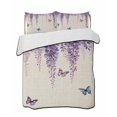 thumbnail image 2 of Wisteria King Size Down Alternative Comforter,Lightweight Comforter Quilt Bedding Set with Pillow Shams Spring Purple Flowers Butterflies Vintage Beige All Seasons Bed Comforter Duvet Insert 96"x106", 2 of 7