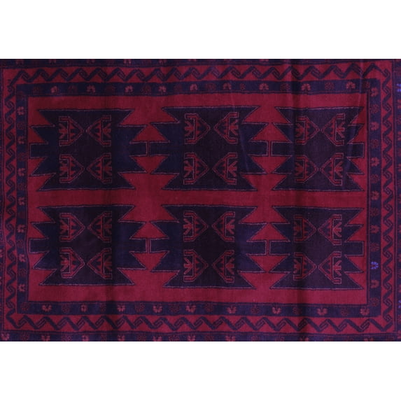 Ahgly Company Indoor Rectangle Persian Purple Traditional Area Rugs, 2' x 4'