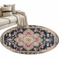 thumbnail image 2 of Small Round Rug 3 Ft, Vintage Boho Non Slip Area Rug for Bedroom, Middle Century Western Geometric Abstract Art Washable Low Pile Circle Carpet Door Mat for Indoor Home Kitchen Entryway Nursery Decor, 2 of 9