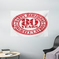 thumbnail image 1 of 80th Birthday Decorations Tapestry, Happy Birthday Print Stamp Icon for 80 Years Old Image Print, Wall Hanging for Bedroom Living Room Dorm Decor, 60W X 40L Inches, Red and White, by Ambesonne, 1 of 2