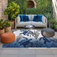 thumbnail image 2 of Coastal Sea Turtles Outdoor Rug for Patio/Deck/Porch, Non-Slip Large Area Rug 6 x 9 Ft, Summer Coral Ocean Beach Gradient Blue Indoor Outdoor Rugs Washable Area Rugs, Camping Rug Carpet Runner, 2 of 8