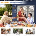 thumbnail image 5 of Patiojoy 10 x 20FT Pop up Canopy with 6 Sidewalls Outdoor Canopy Tent with Zippered Entrances Windows Blue, 5 of 10