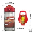 thumbnail image 4 of Zak Designs 15.5 oz Kids Water Bottle Stainless Steel with Push-Button Spout and Locking Cover, Cars Lightning McQueen, 4 of 8